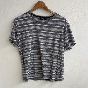 Boss Hugo Boss Navy and White Striped Short Sleeve Tee fits like a xl